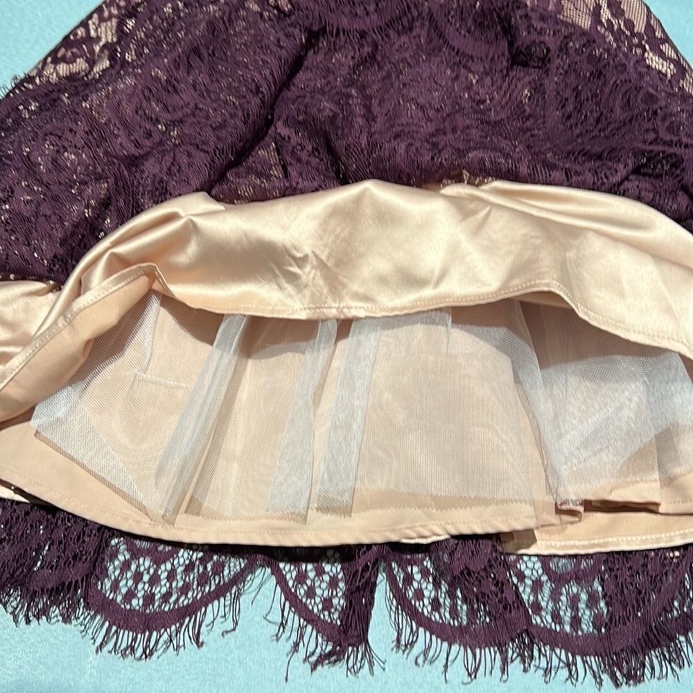 Eliza J. Lace Plum Cocktail Dress Size 6‎ D41 - Picture 13 of 13